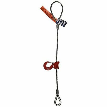 HSI Sngl Leg Sliding Choker Wire Rope Slng, 3/8 in dia, 24ft L, Flemish Loop to HD Thimble, 1.4 ton 105B3/8XCHD-24